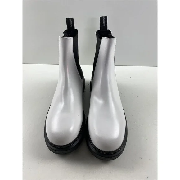 Alexander McQueen White Leather Pull On Platform Chelsea Boots Men’s Size 44 E Alexander McQueen | Shoes | Alexander Mcqueen White Leather  main image 4